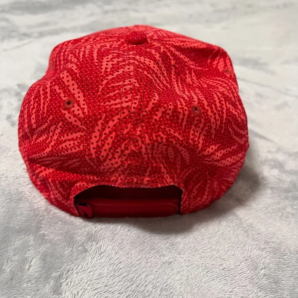 Nike Hat‎ Cap Red Youth Snapback True Tropical Storm Palm Leafs Print Flat Brim